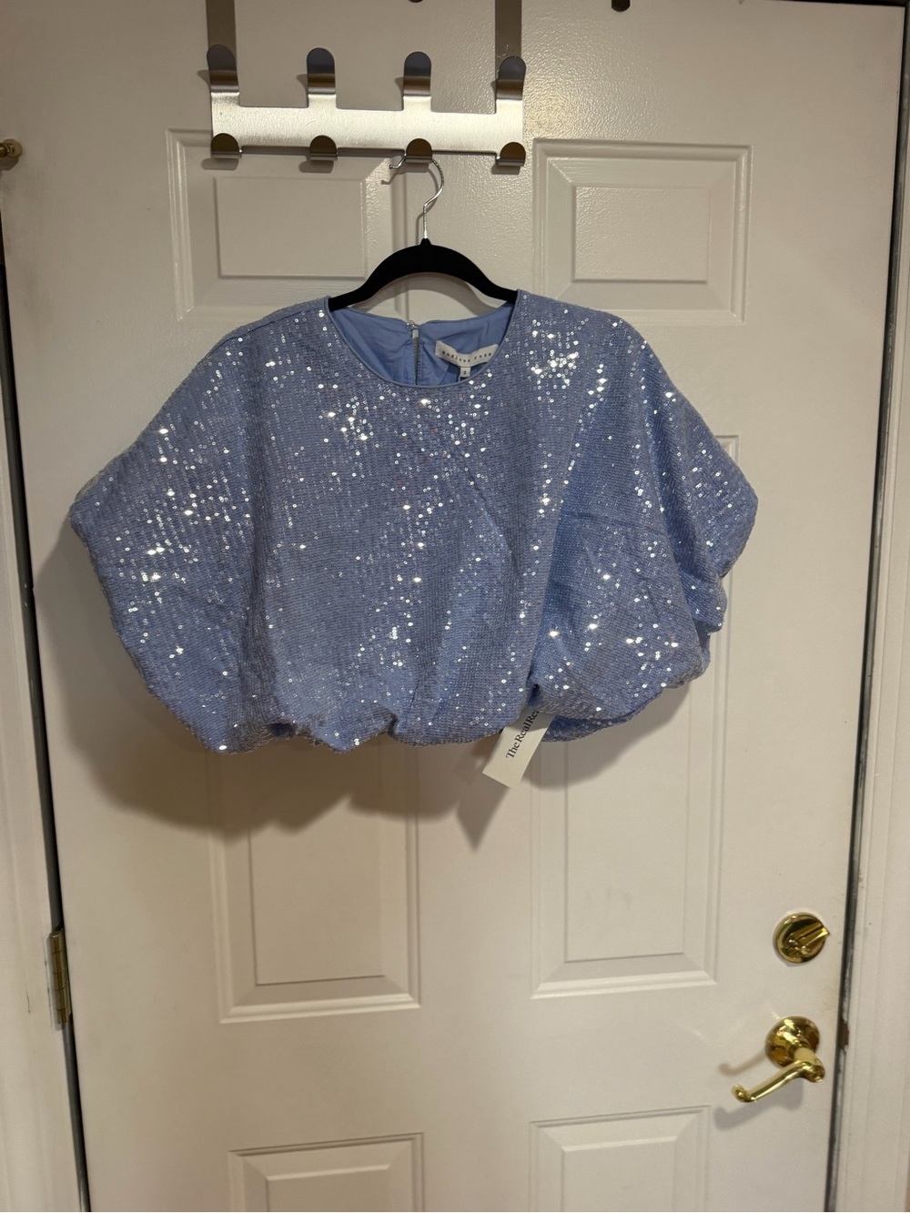 Endless rose sequin cropped puff top nwt - Picture 3 of 4